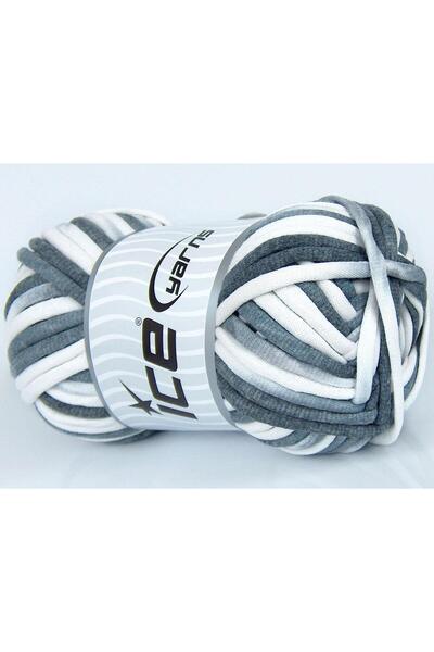 Ice yarns 1×250 جرام. خيوط قطنية جامبو ملونة، أبيض قطني، درجات رمادية، خيوط ص...