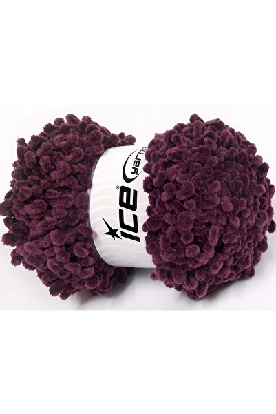 Ice yarns 4x100 جرام. شينيل بوكليرون من الألياف الدقيقة، مارون، شتوي، للأطفال...