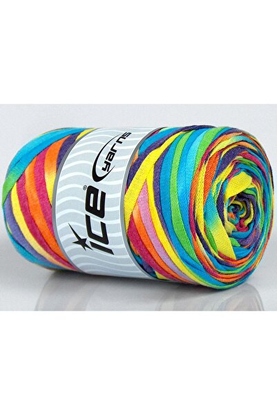 Ice yarns 1x250gr. VISCOT RIBBON COLOR Viskon, Pamuk Gökkuşağı Şerit, Yazlık ...