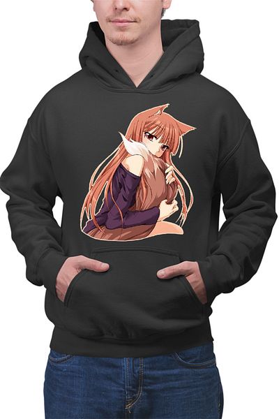 OEM Men's Hoodie Spice And Wolf Holo Furry Fluffy Tail Nom