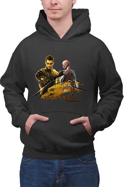 OEM Men's Hoodie Deus Ex Cyborg Human Revolution Video Game