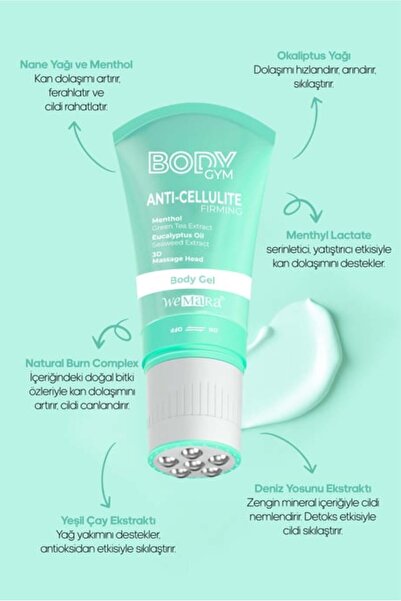 Genel Markalar WEMARA SOĞUTUCU ETKİLİ BODY GYM 120 ML SELÜLİT MASAJ KREMİ
