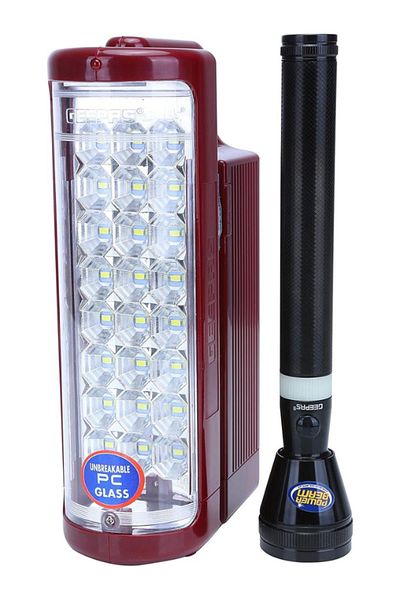 Geepas GEFL51029 فانوس LED ومصباح يدوي قابل لإعادة الشحن،