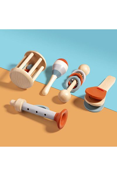 Picodino Set Instrumente muzicale de jucarie Montessori 5 piese lemn