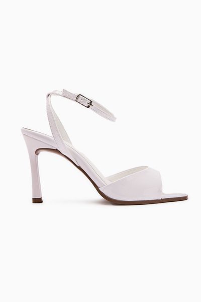 Limoya Nova White Patent Leather Ankle Buckle Thin Heeled Women's Shoes