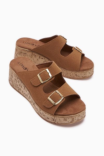 Limoya Papuci de damă Samina Camel cu toc cu pană dublă