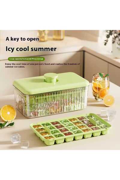 Seram Collection Otomatik Basmalı 56 Hazneli Kapaklı Buz Kalıbı Çift Bölmeli ...