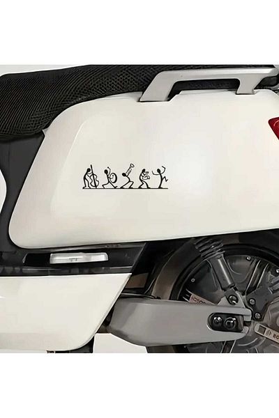 CEBECİOTO STICKER BANDĂ MUSICALĂ DANCING ORNAMENT Oglindă retrovizoare, autocolant MOTOR 8,5 cm, 2,5 cm 2 BUC. NEGRU