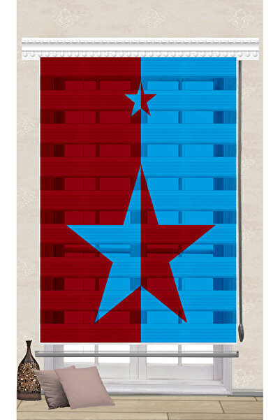 serir home DİJİTAL BASKI ZEBRA BORDO MAVİ TARAFTAR BASKILI SR-10020