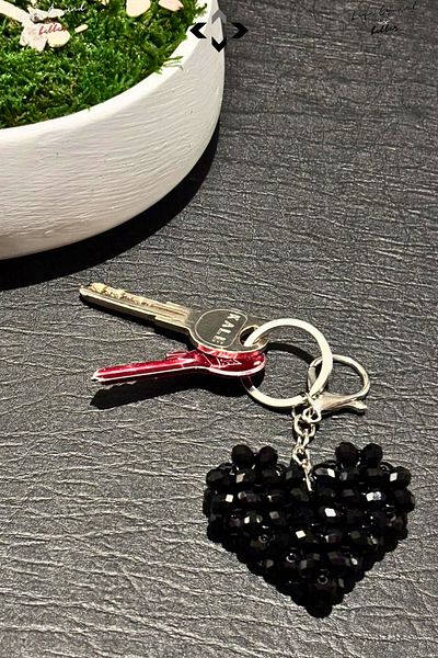 LİGROUND Heart Pattern Bag Charm Keychain Stainless Steel Hook Detailed Heart Charm Home Car Keychain