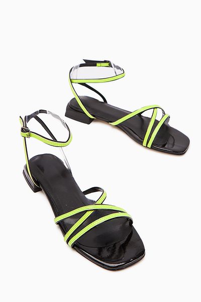 Limoya Γυναικεία σανδάλια Nasima Green Strap Ankle