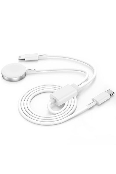 SONORH 2 in 1 Charging Cable, Wireless and Lightning, Magnetic, for Type-C Adapter, compatible with Apple