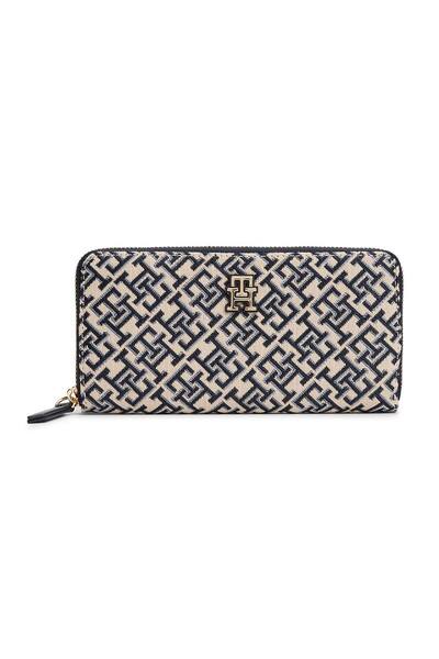 Tommy Hilfiger Th Jacquard Lrg Za Women's Blue Wallet Aw0Aw17478Dw6
