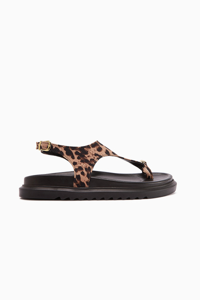 Limoya Vanda Leopard Patterned Buckle Flip-Flop Women's Sandals Opportunity Product