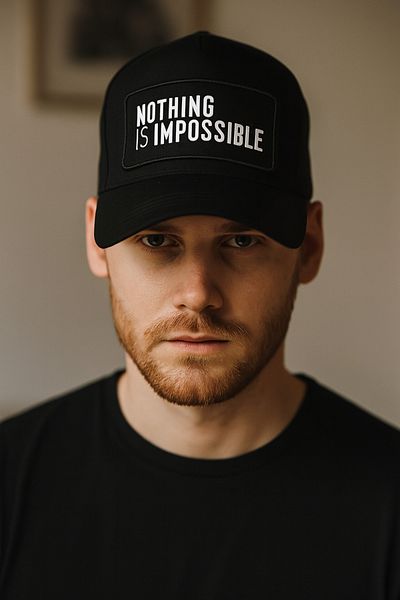 CosmoOutlet Nothing Is Impossible Written Adjustable Cap Model Black Men's Hat