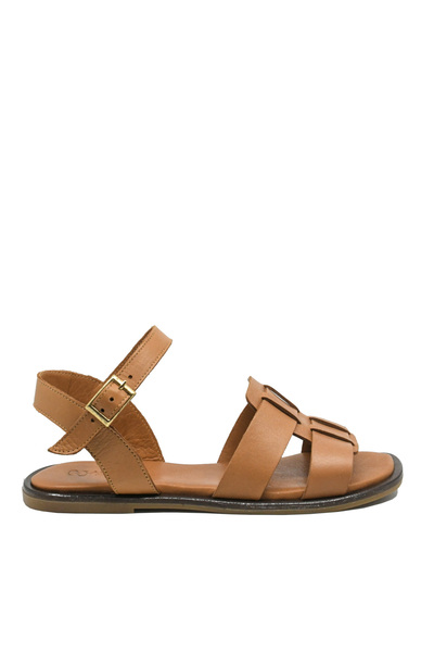 Anna Women's Casual Sandals with Flat Sole, Brown