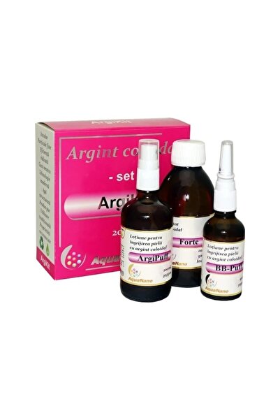 Aghoras Set Argint Coloidal ArgiKit, Forte 100ml + Argipuff 100ml + BB-puff 50ML