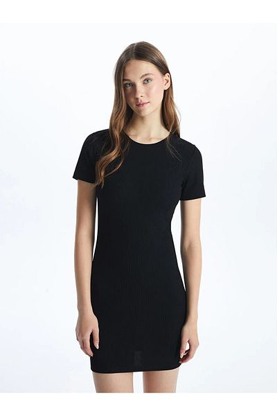 LC Waikiki Xside Black Crew Neck Women's Dress