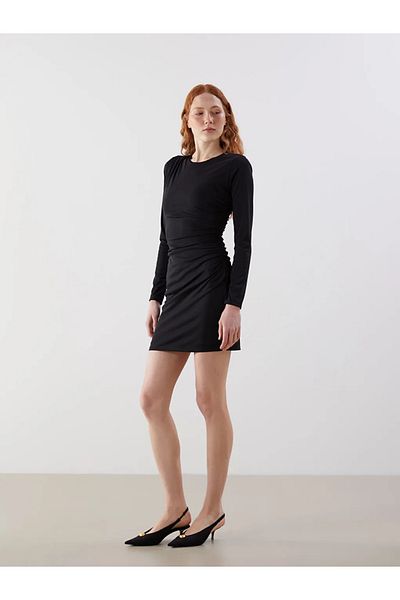 LC Waikiki Lcw Vision Black Crew Neck Women's Bodycon Dress
