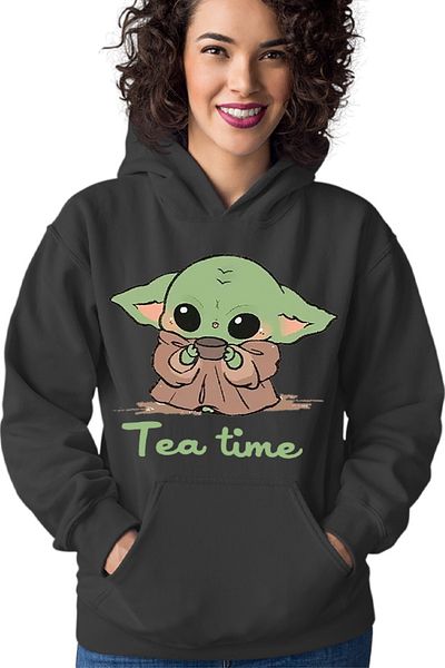 OEM Baby Yoda Tea Time Drink Coffee Women's Hoodie