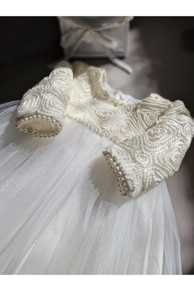 OEM Ivory lace baptism dress, Oly