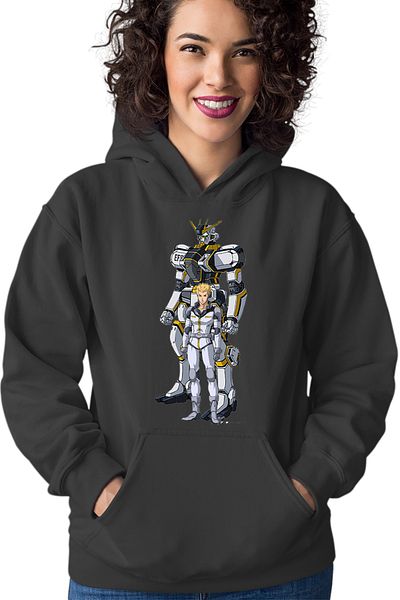 OEM Women's Hoodie Gundam Io White Animeeater
