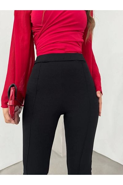 nedo7 Elastic waist Stretch Fabric spanish trousers -black