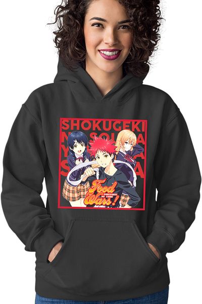 OEM Women's Hoodie Food Wars Souma Megumi Erica Trio Anime Cook