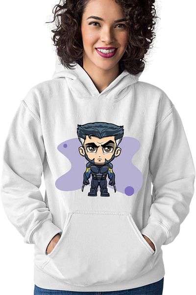 OEM Women's Hoodie Wolverine Chibi Anime Claws Angry