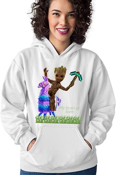 OEM Hanorac dama Baby Groot Riding Fortnite Lama Minecraft Pickaxe