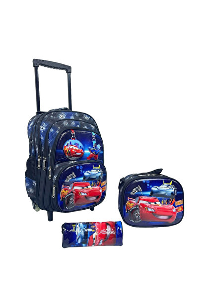 Tradeo Kids School Trolley Backpack Set, 3 Pieces, Rolling Bag with Lunch Box...