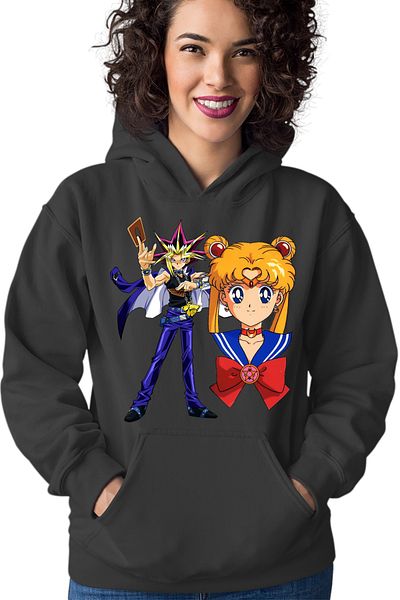 OEM Women's hoodie Yu Gi Oh Mutou Sailor Moon Duel Links Anime
