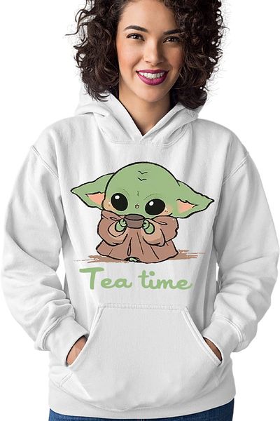 OEM Baby Yoda Tea Time Drink Coffee Women's Hoodie