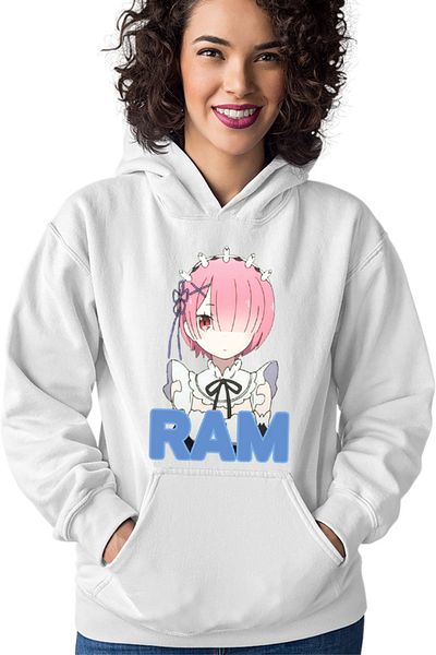 OEM Re Zero RAM Sister Isekai Paranormal Demon Time Travel Women's Hoodie