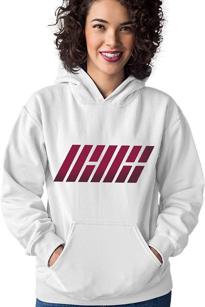 OEM Women's Hoodie iKon Logo Korea Flah 7 Members G Entertainment
