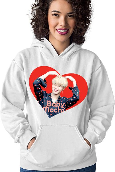 OEM BTS Jimin Baby Mochi Happy Face Smile Women's Hoodie