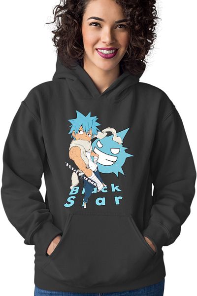 OEM Women's Hoodie Soul Eater Black Star Spirit Anime Manga Anime Drawings