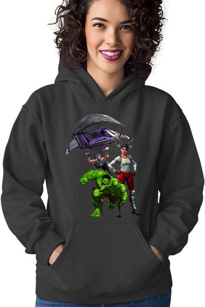 OEM Women's hoodie Hulk Fortnite Jump Parachute America Captain