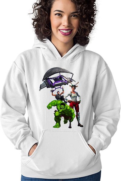 OEM Women's hoodie Hulk Fortnite Jump Parachute America Captain