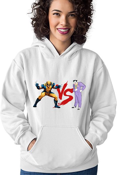 OEM Women's Hoodie Wolverine VS Joker Cartoon Costume