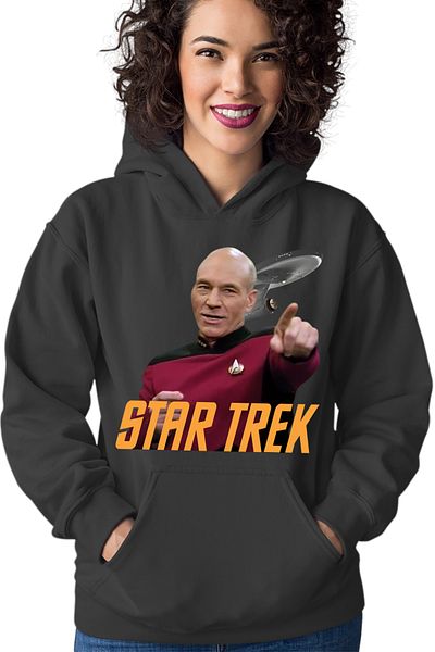 OEM Star Trek Jean-Luc Picard Voyager Starship Women's Hoodie