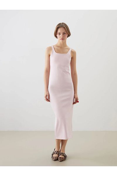 LC Waikiki Xside Pink U Neck Bodycon Dress