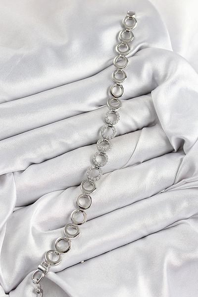 NETWORK ART Bfs Brass Zircon Stone Row Ring Model Silver Color Women's Bracelet