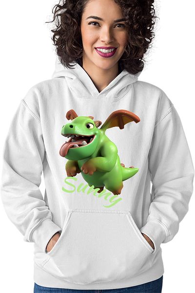 OEM Hanorac dama Clash of Clans Mini Dinosaur Happy Flying Positive Energy
