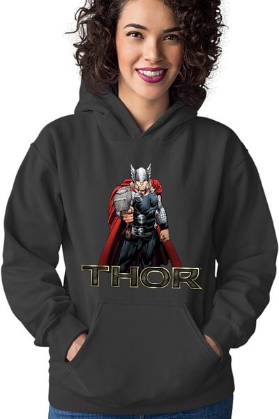 OEM Women's Hoodie Thor Logo Hammer Avengers Universe Hero Gods Earth