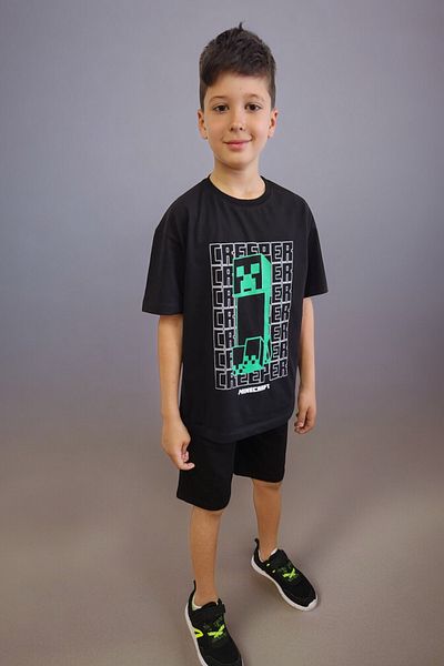 EYLÜL EZGİ BUTİK Boys Printed Summer T-Shirt Shorts Two-Piece Set