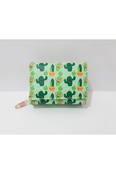 renkli çiçekler Детски портфейл 11x8x4 см Детски портфейл с шарка на кактус