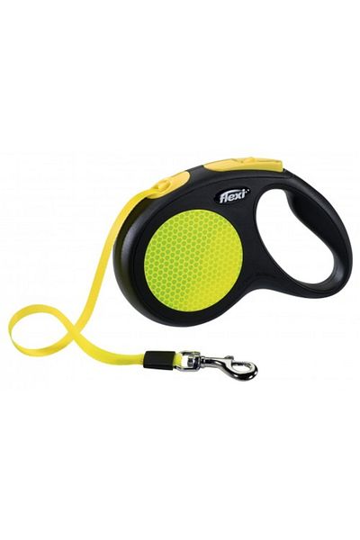 Flexi New Classic Neon Leash, with Band, size M/5 m, yellow