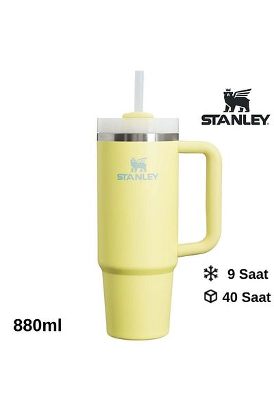Stanley كوينشر H2.o فلوستيت ™   ترمس مع مصاصة 0.8 لتر زجاجة مياه مع مصاصة باللون الأصفر