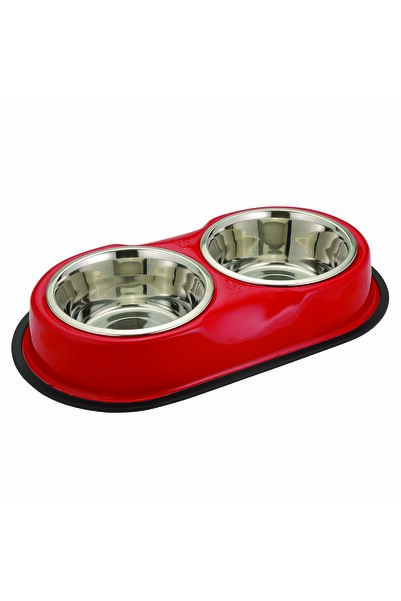 Agility Bol dublu pentru hrana animale cu suport gumat, inox, diametru bol 13...